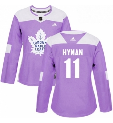 Womens Adidas Toronto Maple Leafs 11 Zach Hyman Authentic Purple Fights Cancer Practice NHL Jersey Womens Adidas Toronto Maple Leafs 11 Zach Hyman Authentic Purple Fights Cancer Practice NHL Jersey