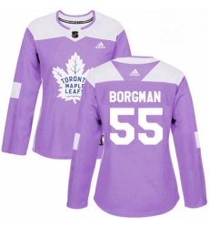 Womens Adidas Toronto Maple Leafs 55 Andreas Borgman Authentic Purple Fights Cancer Practice NHL Jersey Womens Adidas Toronto Maple Leafs 55 Andreas Borgman Authentic Purple Fights Cancer Practice NHL Jersey