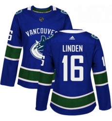 Womens Adidas Vancouver Canucks 16 Trevor Linden Premier Blue Home NHL Jersey Womens Adidas Vancouver Canucks 16 Trevor Linden Premier Blue Home NHL Jersey