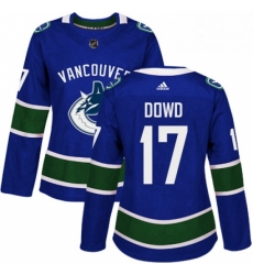 Womens Adidas Vancouver Canucks 17 Nic Dowd Premier Blue Home NHL Jersey Womens Adidas Vancouver Canucks 17 Nic Dowd Premier Blue Home NHL Jersey