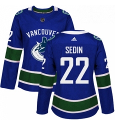 Womens Adidas Vancouver Canucks 22 Daniel Sedin Authentic Blue Home NHL Jersey Womens Adidas Vancouver Canucks 22 Daniel Sedin Authentic Blue Home NHL Jersey