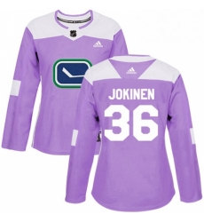 Womens Adidas Vancouver Canucks 36 Jussi Jokinen Authentic Purple Fights Cancer Practice NHL Jerse Womens Adidas Vancouver Canucks 36 Jussi Jokinen Authentic Purple Fights Cancer Practice NHL Jerse