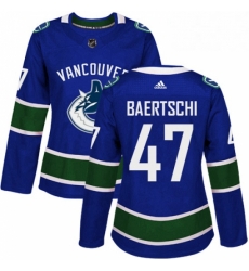 Womens Adidas Vancouver Canucks 47 Sven Baertschi Authentic Blue Home NHL Jersey Womens Adidas Vancouver Canucks 47 Sven Baertschi Authentic Blue Home NHL Jersey