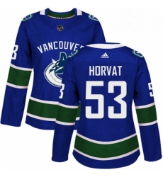 Womens Adidas Vancouver Canucks 53 Bo Horvat Authentic Blue Home NHL Jersey Womens Adidas Vancouver Canucks 53 Bo Horvat Authentic Blue Home NHL Jersey