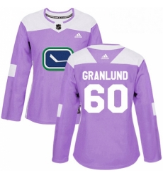 Womens Adidas Vancouver Canucks 60 Markus Granlund Authentic Purple Fights Cancer Practice NHL Jersey Womens Adidas Vancouver Canucks 60 Markus Granlund Authentic Purple Fights Cancer Practice NHL Jersey