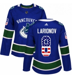 Womens Adidas Vancouver Canucks 8 Igor Larionov Authentic Blue USA Flag Fashion NHL Jersey Womens Adidas Vancouver Canucks 8 Igor Larionov Authentic Blue USA Flag Fashion NHL Jersey