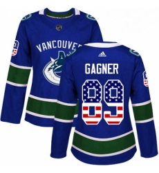 Womens Adidas Vancouver Canucks 89 Sam Gagner Authentic Blue USA Flag Fashion NHL Jersey Womens Adidas Vancouver Canucks 89 Sam Gagner Authentic Blue USA Flag Fashion NHL Jersey