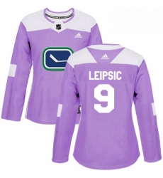 Womens Adidas Vancouver Canucks 9 Brendan Leipsic Authentic Purple Fights Cancer Practice NHL Jerse Womens Adidas Vancouver Canucks 9 Brendan Leipsic Authentic Purple Fights Cancer Practice NHL Jerse