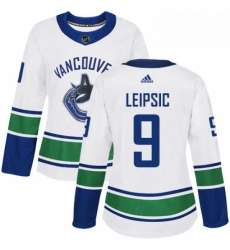 Womens Adidas Vancouver Canucks 9 Brendan Leipsic Authentic White Away NHL Jerse Womens Adidas Vancouver Canucks 9 Brendan Leipsic Authentic White Away NHL Jerse