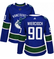 Womens Adidas Vancouver Canucks 90 Patrick Wiercioch Premier Blue Home NHL Jersey Womens Adidas Vancouver Canucks 90 Patrick Wiercioch Premier Blue Home NHL Jersey