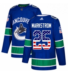 Youth Adidas Vancouver Canucks 25 Jacob Markstrom Authentic Blue USA Flag Fashion NHL Jersey Youth Adidas Vancouver Canucks 25 Jacob Markstrom Authentic Blue USA Flag Fashion NHL Jersey