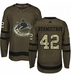 Youth Adidas Vancouver Canucks 42 Alex Burmistrov Authentic Green Salute to Service NHL Jersey Youth Adidas Vancouver Canucks 42 Alex Burmistrov Authentic Green Salute to Service NHL Jersey