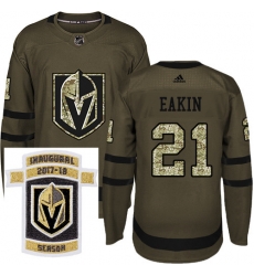 Adidas Golden Knights #21 Cody Eakin Green Salute to Service Stitched NHL Inaugural Season Patch Jersey Adidas Golden Knights #21 Cody Eakin Green Salute to Service Stitched NHL Inaugural Season Patch Jersey