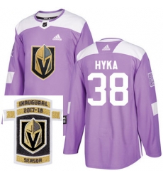 Adidas Golden Knights #38 Tomas Hyka Purple Authentic Fights Cancer Stitched NHL Inaugural Season Patch Jersey Adidas Golden Knights #38 Tomas Hyka Purple Authentic Fights Cancer Stitched NHL Inaugural Season Patch Jersey