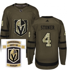 Adidas Golden Knights #4 Clayton Stoner Green Salute to Service Stitched NHL Inaugural Season Patch Jersey Adidas Golden Knights #4 Clayton Stoner Green Salute to Service Stitched NHL Inaugural Season Patch Jersey