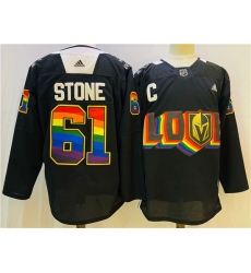 Men Vegas Golden Knights 61 Mark Stone 2022 Black Pride Night Stitched Jersey Men Vegas Golden Knights 61 Mark Stone 2022 Black Pride Night Stitched Jersey