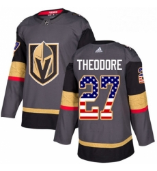 Mens Adidas Vegas Golden Knights 27 Shea Theodore Authentic Gray USA Flag Fashion NHL Jersey Mens Adidas Vegas Golden Knights 27 Shea Theodore Authentic Gray USA Flag Fashion NHL Jersey