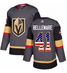 Mens Adidas Vegas Golden Knights 41 Pierre Edouard Bellemare Authentic Gray USA Flag Fashion NHL Jersey Mens Adidas Vegas Golden Knights 41 Pierre Edouard Bellemare Authentic Gray USA Flag Fashion NHL Jersey