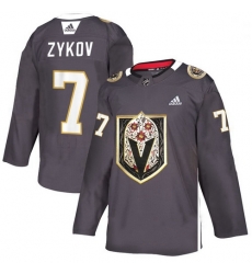 Vegas Golden Knights 7 Valentin Zykov Gray Dia De Los Muertos Adidas Jersey Vegas Golden Knights 7 Valentin Zykov Gray Dia De Los Muertos Adidas Jersey