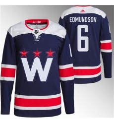 Men Washington Capitals 6 Joel Edmundson Navy Stitched Jersey Men Washington Capitals 6 Joel Edmundson Navy Stitched Jersey