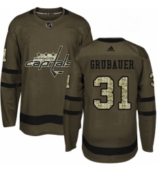 Mens Adidas Washington Capitals 31 Philipp Grubauer Authentic Green Salute to Service NHL Jersey Mens Adidas Washington Capitals 31 Philipp Grubauer Authentic Green Salute to Service NHL Jersey