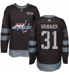 Mens Adidas Washington Capitals 31 Philipp Grubauer Premier Black 1917 2017 100th Anniversary NHL Jersey Mens Adidas Washington Capitals 31 Philipp Grubauer Premier Black 1917 2017 100th Anniversary NHL Jersey