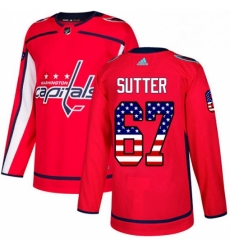 Mens Adidas Washington Capitals 67 Riley Sutter Authentic Red USA Flag Fashion NHL Jersey Mens Adidas Washington Capitals 67 Riley Sutter Authentic Red USA Flag Fashion NHL Jersey