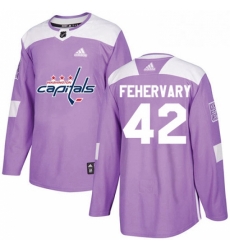 Youth Adidas Washington Capitals 42 Martin Fehervary Authentic Purple Fights Cancer Practice NHL Jerse Youth Adidas Washington Capitals 42 Martin Fehervary Authentic Purple Fights Cancer Practice NHL Jerse