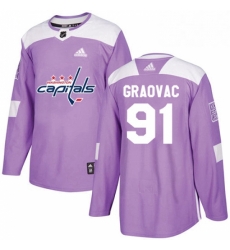Youth Adidas Washington Capitals 91 Tyler Graovac Authentic Purple Fights Cancer Practice NHL Jersey Youth Adidas Washington Capitals 91 Tyler Graovac Authentic Purple Fights Cancer Practice NHL Jersey