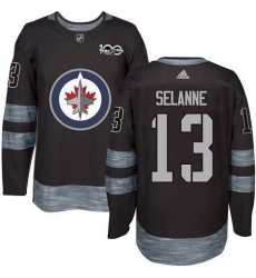 Jets #13 Teemu Selanne Black 1917 2017 100th Anniversary Stitched NHL Jersey Jets #13 Teemu Selanne Black 1917 2017 100th Anniversary Stitched NHL Jersey