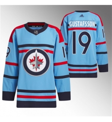 Men Winnipeg Jets 19 David Gustafsson Light Blue Anniversary Primegreen Stitched Jersey Men Winnipeg Jets 19 David Gustafsson Light Blue Anniversary Primegreen Stitched Jersey