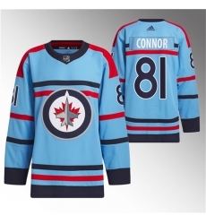 Men Winnipeg Jets 81 Kyle Connor Light Blue Anniversary Primegreen Stitched Jersey Men Winnipeg Jets 81 Kyle Connor Light Blue Anniversary Primegreen Stitched Jersey
