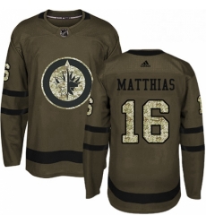 Mens Adidas Winnipeg Jets 16 Shawn Matthias Premier Green Salute to Service NHL Jersey Mens Adidas Winnipeg Jets 16 Shawn Matthias Premier Green Salute to Service NHL Jersey