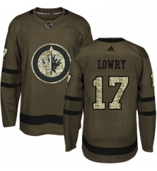 Mens Adidas Winnipeg Jets 17 Adam Lowry Authentic Green Salute to Service NHL Jersey Mens Adidas Winnipeg Jets 17 Adam Lowry Authentic Green Salute to Service NHL Jersey