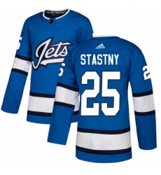 Mens Adidas Winnipeg Jets 25 Paul Stastny Authentic Blue Alternate NHL Jersey Mens Adidas Winnipeg Jets 25 Paul Stastny Authentic Blue Alternate NHL Jersey