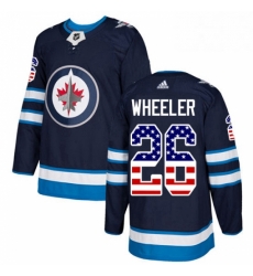 Mens Adidas Winnipeg Jets 26 Blake Wheeler Authentic Navy Blue USA Flag Fashion NHL Jersey Mens Adidas Winnipeg Jets 26 Blake Wheeler Authentic Navy Blue USA Flag Fashion NHL Jersey