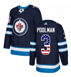 Mens Adidas Winnipeg Jets 3 Tucker Poolman Authentic Navy Blue USA Flag Fashion NHL Jersey Mens Adidas Winnipeg Jets 3 Tucker Poolman Authentic Navy Blue USA Flag Fashion NHL Jersey