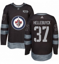 Mens Adidas Winnipeg Jets 37 Connor Hellebuyck Authentic Black 1917 2017 100th Anniversary NHL Jersey Mens Adidas Winnipeg Jets 37 Connor Hellebuyck Authentic Black 1917 2017 100th Anniversary NHL Jersey