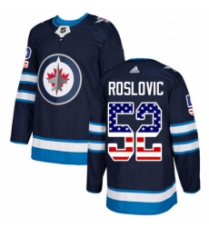 Mens Adidas Winnipeg Jets 52 Jack Roslovic Authentic Navy Blue USA Flag Fashion NHL Jersey Mens Adidas Winnipeg Jets 52 Jack Roslovic Authentic Navy Blue USA Flag Fashion NHL Jersey