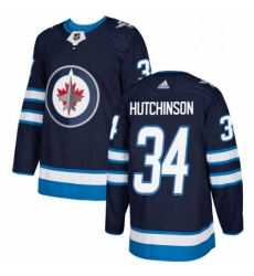 Youth Adidas Winnipeg Jets 34 Michael Hutchinson Authentic Navy Blue Home NHL Jersey Youth Adidas Winnipeg Jets 34 Michael Hutchinson Authentic Navy Blue Home NHL Jersey