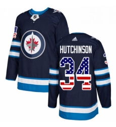 Youth Adidas Winnipeg Jets 34 Michael Hutchinson Authentic Navy Blue USA Flag Fashion NHL Jersey Youth Adidas Winnipeg Jets 34 Michael Hutchinson Authentic Navy Blue USA Flag Fashion NHL Jersey