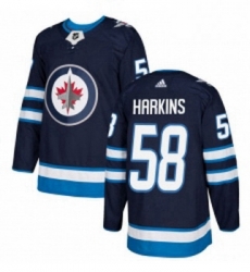 Youth Adidas Winnipeg Jets 58 Jansen Harkins Premier Navy Blue Home NHL Jersey Youth Adidas Winnipeg Jets 58 Jansen Harkins Premier Navy Blue Home NHL Jersey