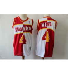 Hawks 4 Spud Webb Red Whhite 1986 87 Hardwood Classics Jersey Hawks 4 Spud Webb Red Whhite 1986 87 Hardwood Classics Jersey