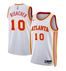 Men Atlanta Hawks 10 Zaccharie Risacher White 2024 Draft Association Edition Stitched Jersey Men Atlanta Hawks 10 Zaccharie Risacher White 2024 Draft Association Edition Stitched Jersey