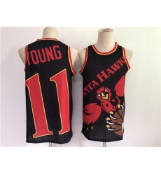 Men Atlanta Hawks 11 Trae Young Black Big Face Mitchell Ness Hardwood Classics Soul Swingman Throwback Jersey Men Atlanta Hawks 11 Trae Young Black Big Face Mitchell Ness Hardwood Classics Soul Swingman Throwback Jersey