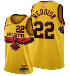 Men Atlanta Hawks 22 Cam Reddish 2021 22 Yellow City Edition Stitched Jersey Men Atlanta Hawks 22 Cam Reddish 2021 22 Yellow City Edition Stitched Jersey