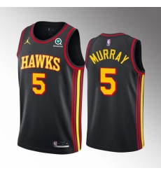 Men Atlanta Hawks 5 Dejounte Murray Black Stitched Jersey Men Atlanta Hawks 5 Dejounte Murray Black Stitched Jersey