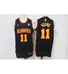 Men Atlanta Hawks Trae Young 11 Black 2020 21 Nike Black City Edition Swingman Jordan Brand Jersey Men Atlanta Hawks Trae Young 11 Black 2020 21 Nike Black City Edition Swingman Jordan Brand Jersey