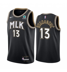 Men Nike Atlanta Hawks 13 Bogdan Bogdanovic Black NBA Swingman 2020 21 City Edition Jersey Men Nike Atlanta Hawks 13 Bogdan Bogdanovic Black NBA Swingman 2020 21 City Edition Jersey