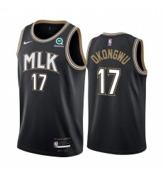 Men Nike Atlanta Hawks 17 Onyeka Okongwu Black NBA Swingman 2020 21 City Edition Jersey Men Nike Atlanta Hawks 17 Onyeka Okongwu Black NBA Swingman 2020 21 City Edition Jersey